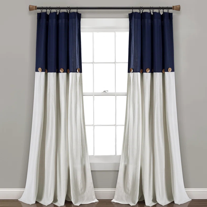 Lush Decor Beckham Window Semi-Sheer Rod Pocket Single Curtain Panel