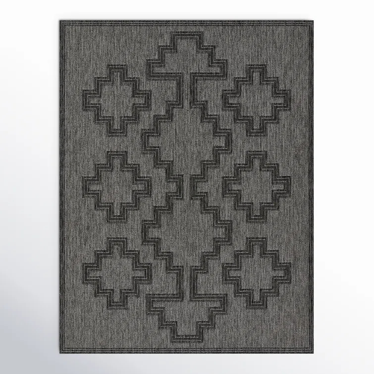 Ava Moroccan Charcoal Indoor / Outdoor Area Rug