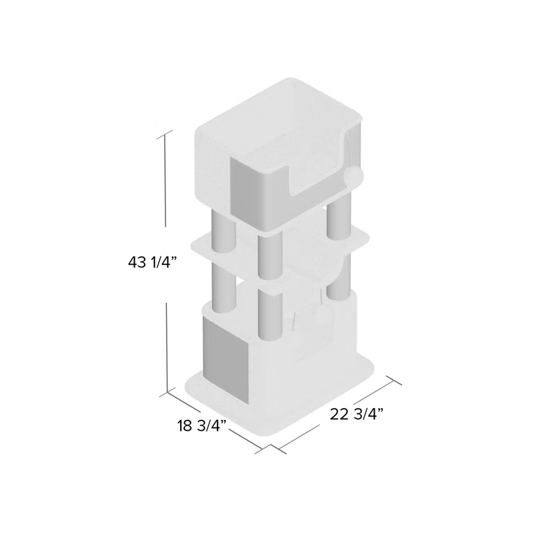 TRIXIE TRIXIE Lucano 43.3" XXL Cat Tree - Sisal Scratching Posts, Plush Covered House, Cat Beds, Platforms, Two Hanging Toys