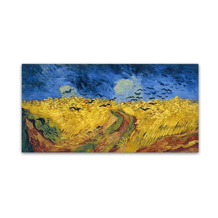 Vault W Artwork " Wheatfield With Crows " by Vincent Van Gogh Painting Print