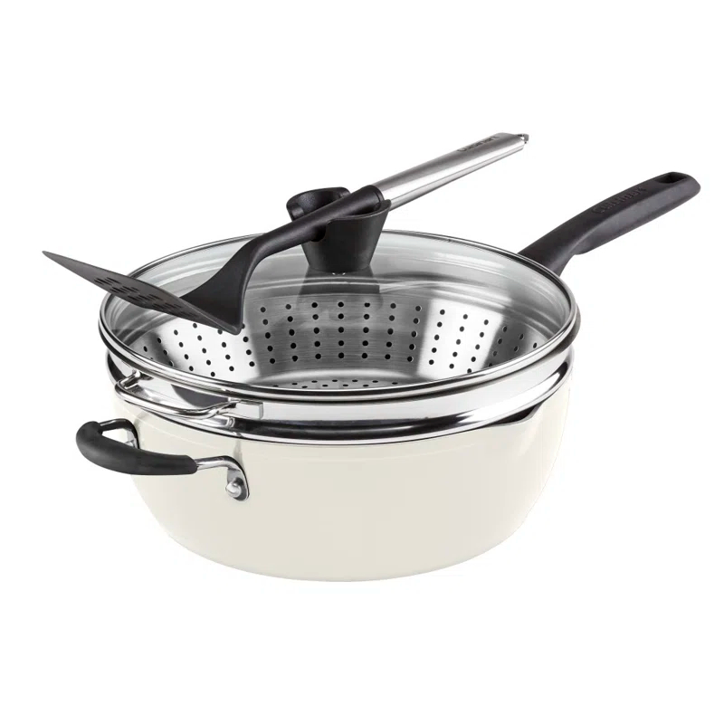 Cuisinart Preferred Pan 4 Piece Set (4.5 Qt. Multi-Purpose Pan with Cover, Steamer, Slotted Turner)