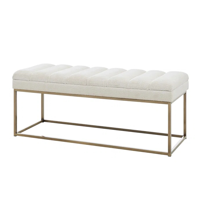 Everly Quinn Georgenia Polyester Upholstered Bench