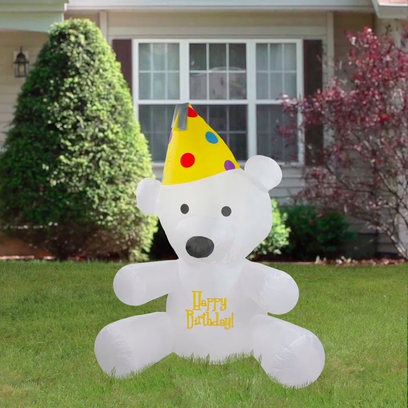 Northlight Seasonal Happy Birthday Bear Inflatable