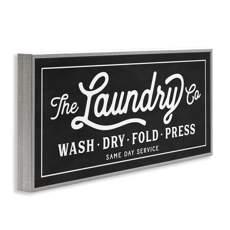 Stupell Industries Vintage Laundry Sign Cursive by Lettered And Lined - Graphic Art & Reviews | Wayfair