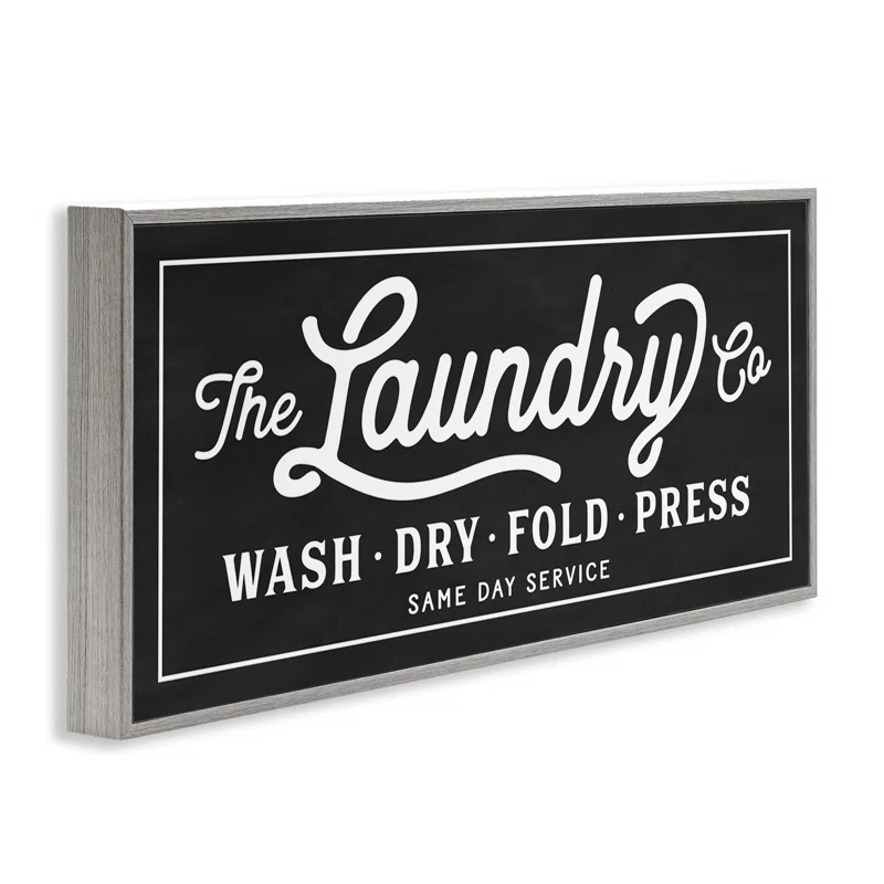 Stupell Industries Vintage Laundry Sign Cursive by Lettered And Lined - Graphic Art & Reviews | Wayfair