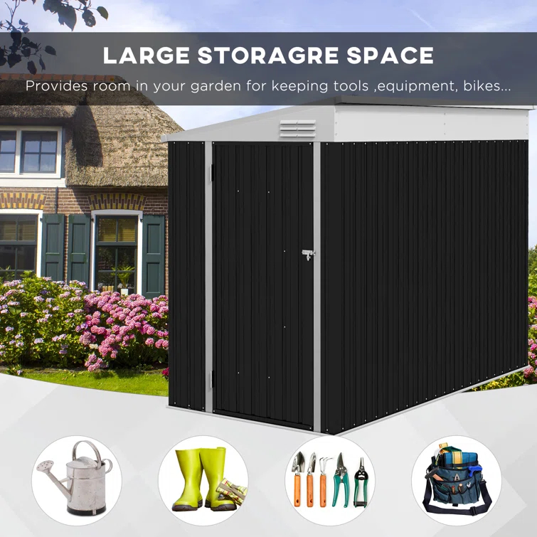 Outsunny Metal Lean-to Storage Shed