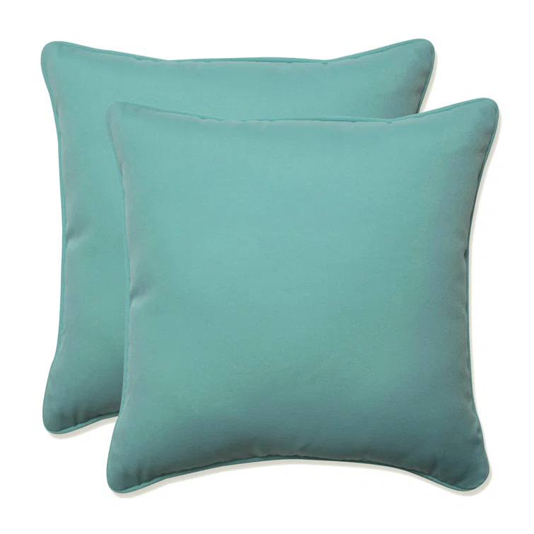 Pillow Perfect Radiance Pool Indoor/Outdoor Reversible Throw Pillow (Set of 2)