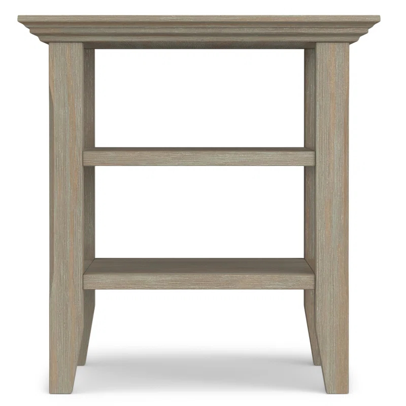 Simpli Home Acadian Solid Wood Transitional Table with Open Shelves