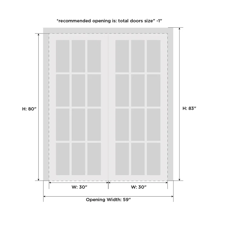 SARTODOORS Quadro Frosted Glass Sliding Closet White Doors