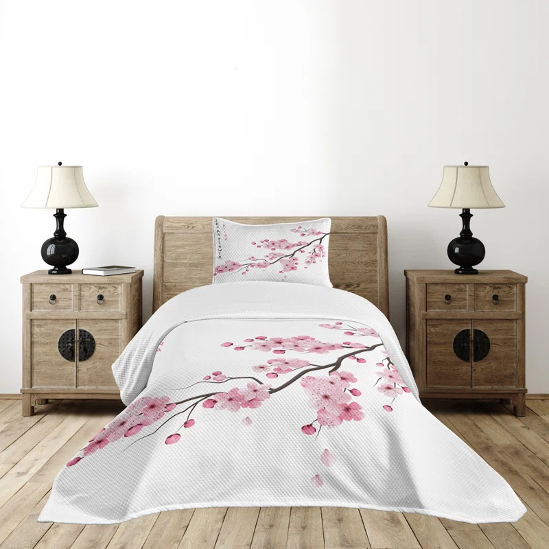 Ambesonne Ambesonne East Bedspread Japanese Cherry