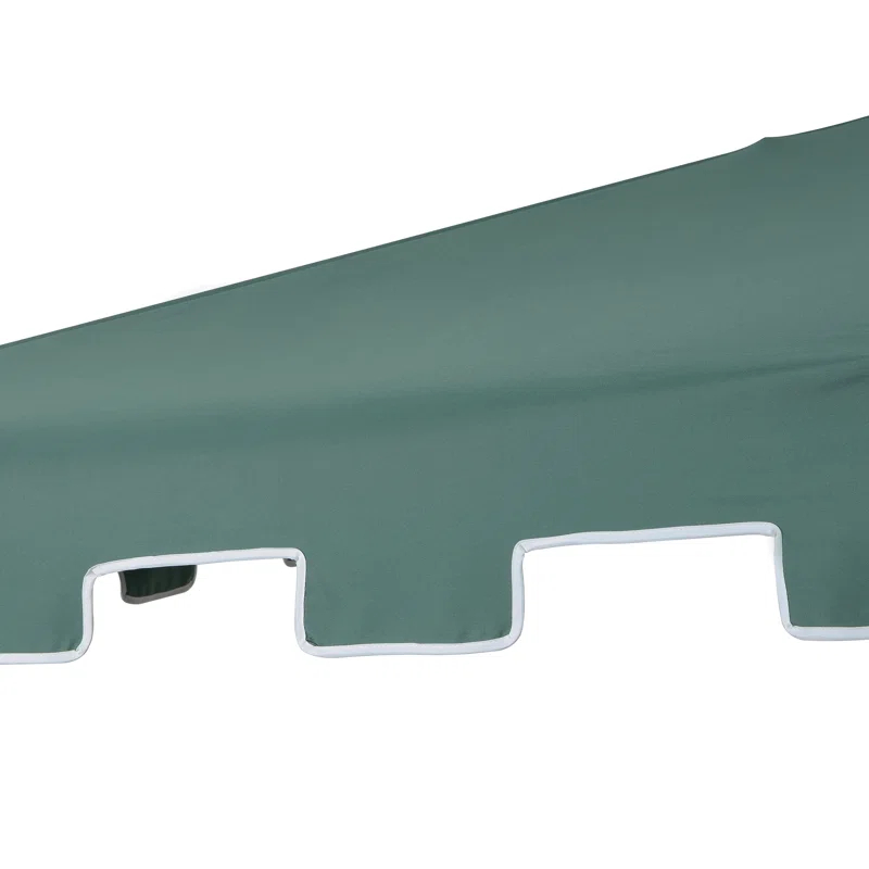 Arlmont & Co. Temetria 9 ft. Classic MidCentury Rectangular Half Market Patio Umbrella with Crank and UV Protection