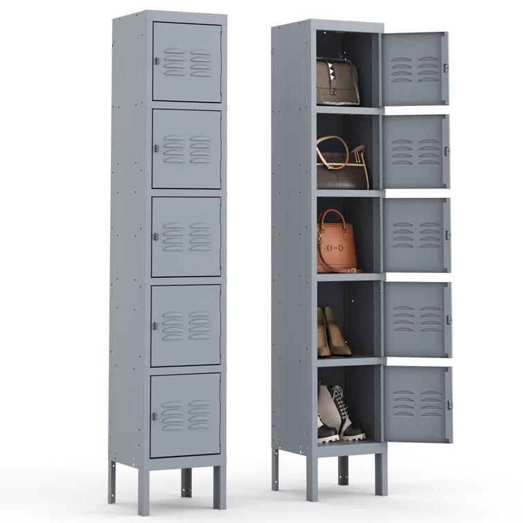 BIZOE Metal Locker Steel Storage Cabinet School Gym Employees Students Steel Locker