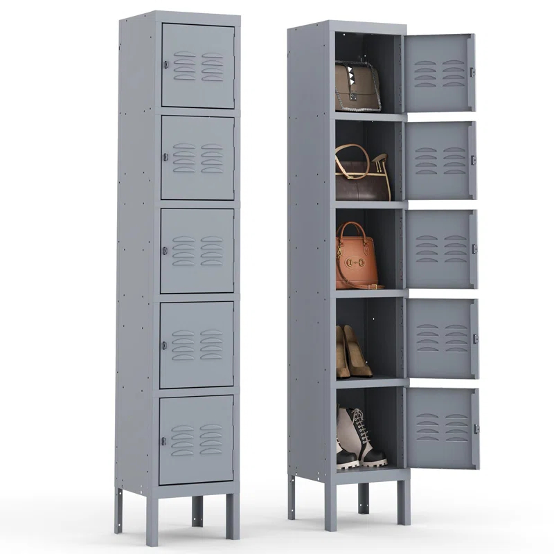 BIZOE Metal Locker Steel Storage Cabinet School Gym Employees Students Steel Locker