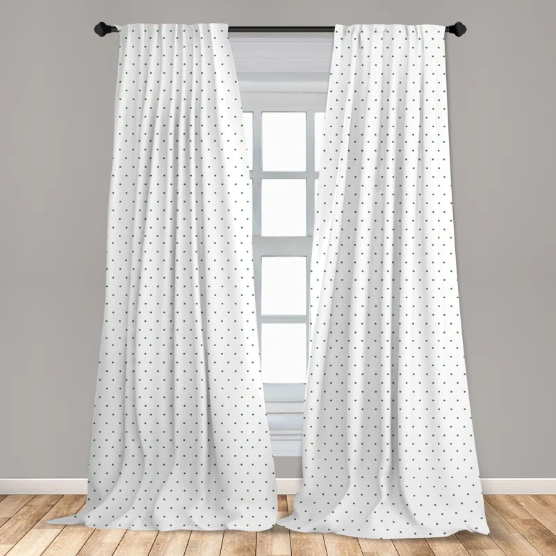 Polka Dot Semi-Sheer Rod Pocket Curtain Panels (Set of 2)