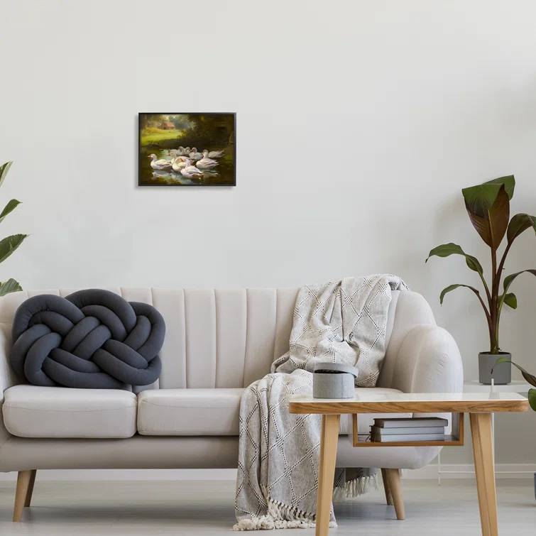 Stupell Industries Az-069-Framed " Country Ducks In Pond " by Ziwei Li