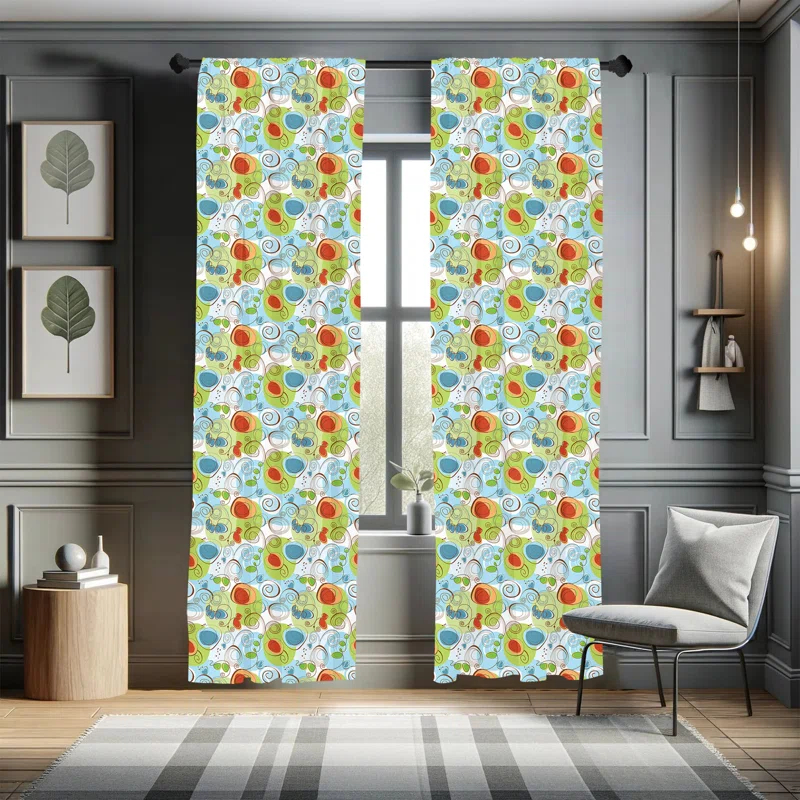 Ambesonne Funky Semi-Sheer Rod Pocket Sliding Panel (Set of 2)