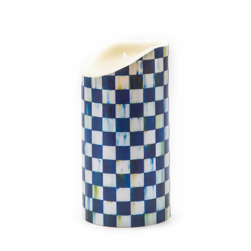 MacKenzie-Childs Royal Check® Flicker Pillar Candle