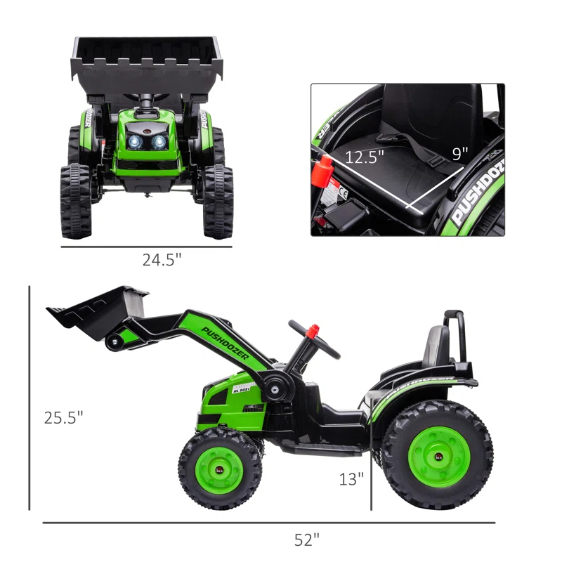 Aosom 6 Volt 1 Seater Tractors / Construction Battery Powered Ride On