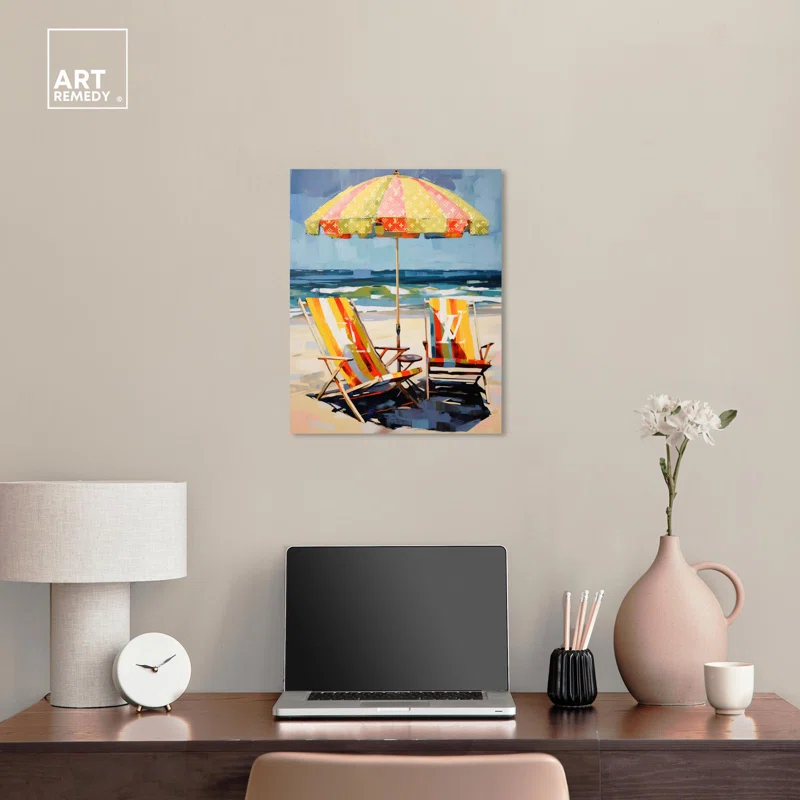 Art Remedy Glam Partners at the Beach Canvas Glam Coastal Wall Art by Art Remedy