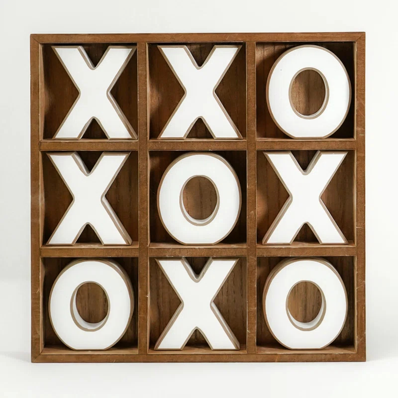 American Art Decor Noughts and Crosses Wood Tic Tac Toe Board Game & Reviews | Wayfair