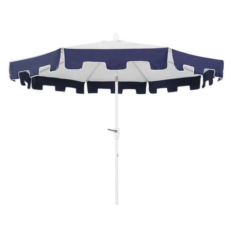 Arlmont & Co. Taveon 9 ft. Classic MidCentury Market Patio Umbrella with UV Protection, Auto-Tilt, and Crank