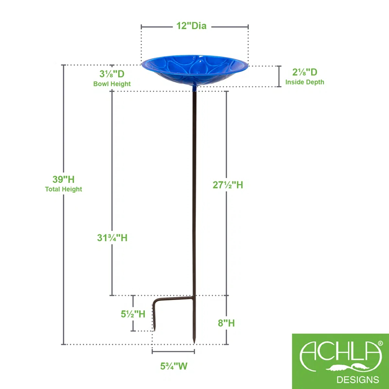 Achla Designs Lolly Metal Stake Birdbath