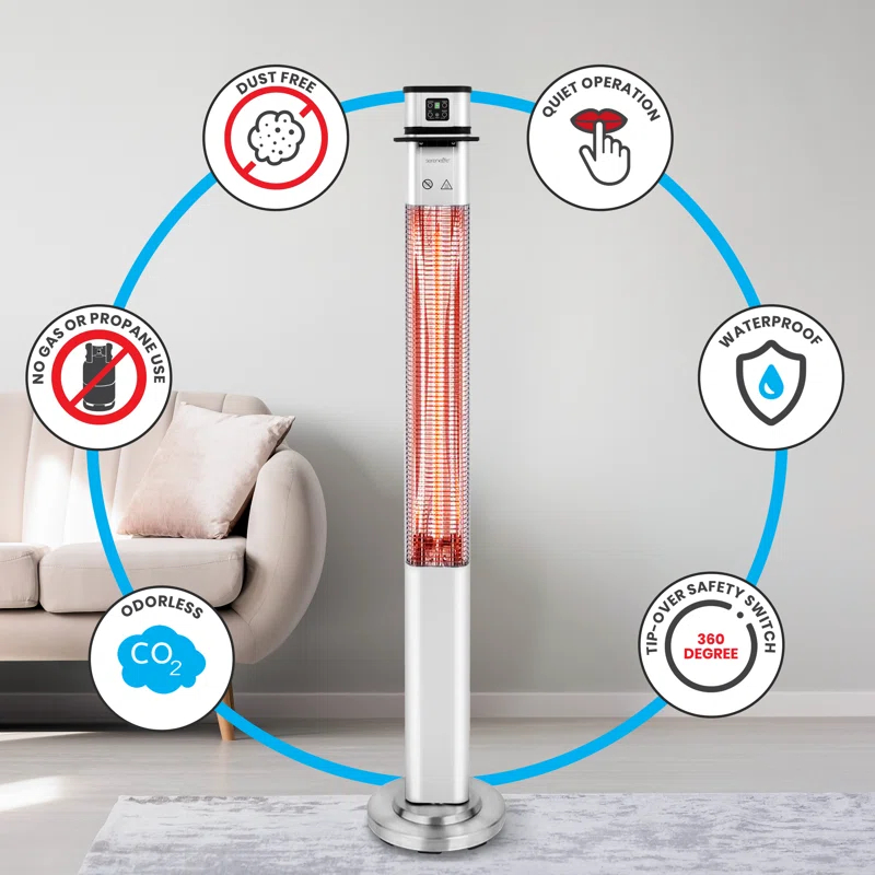 Stainless Steel Electric Standing Patio Heater