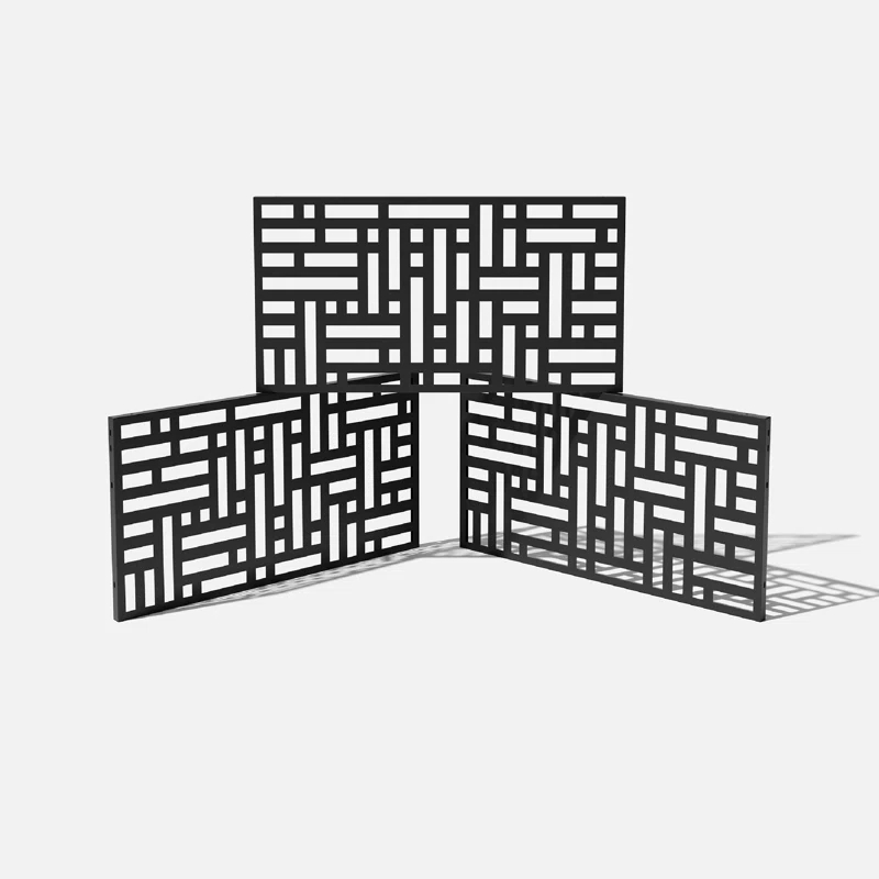 Veradek Screen Series Block Pattern Plastic Black Screen Panel (Set of 3)