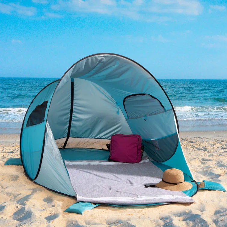 wakeman Wakeman UPF50+ Pop Up Beach Tent Sun Shelter, Blue