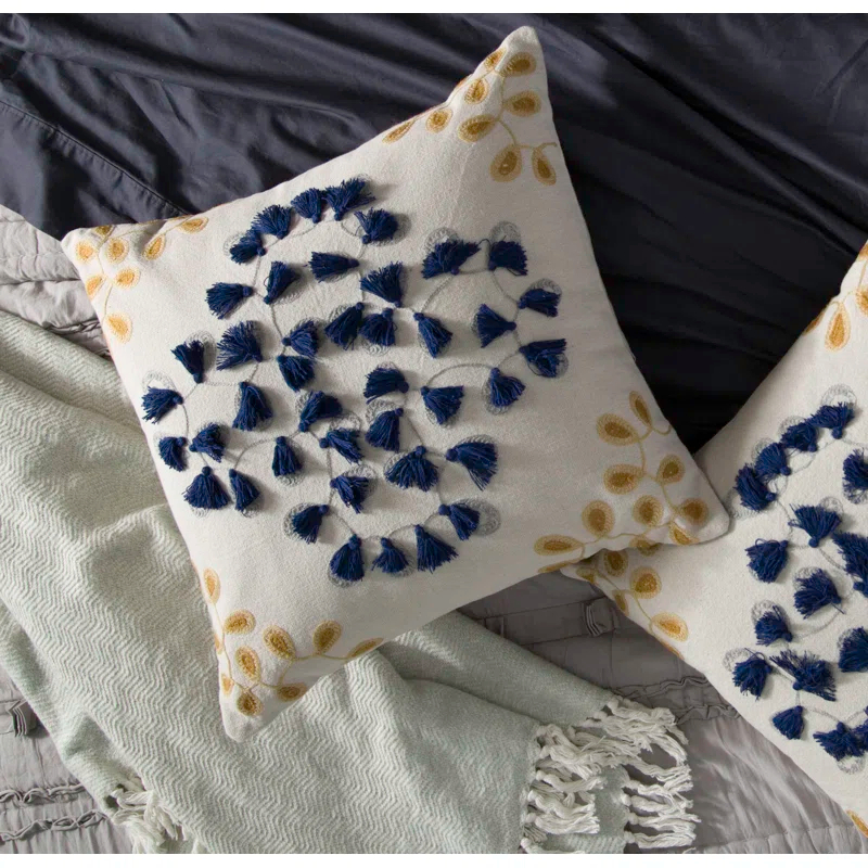 Rizzy Home Embroidered Cotton Throw Pillow