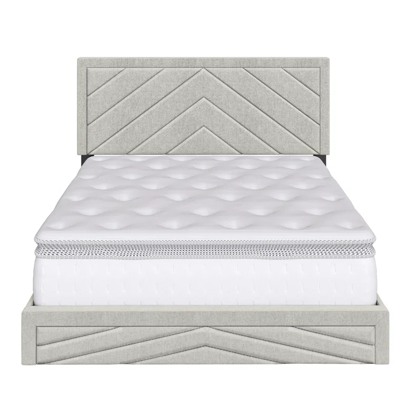 Boyd Sleep Barcelona Linen or Faux Leather Upholstered Platform Bed Frame with Adjustable Headboard, Heavy Duty Slat Support System, No Box Spring Required - Boyd Sleep