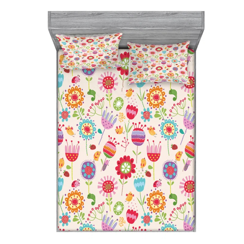 Ambesonne Floral Microfiber Sheet Set & Reviews | Wayfair