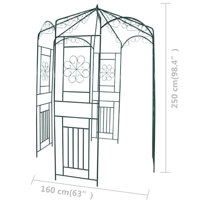 Winston Porter Anastashia 63" W Metal Arbor in Green
