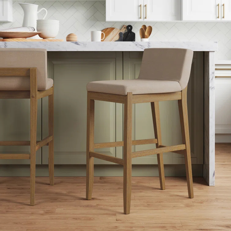 Nathan James Upholstered Wooden Stool