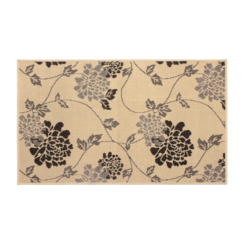Laura Ashley Laura Ashley Jaya Stencil Chrysanthemum Beige Indoor/Outdoor Area Rug