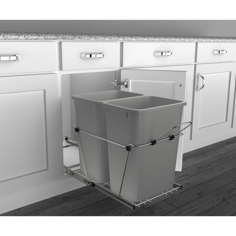 Rev-A-Shelf Double Sliding Pull-Out Waste Bin Containers