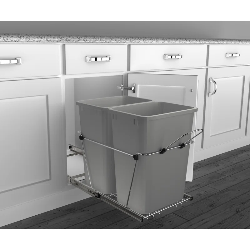 Rev-A-Shelf Rev-A-Shelf Double Pull Out Trash Can 35 Qt for Kitchen