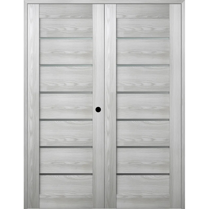 Belldinni Avon 07-02 Solid Manufactured Wood and Glass Paneled Prefinished Standard Double Door