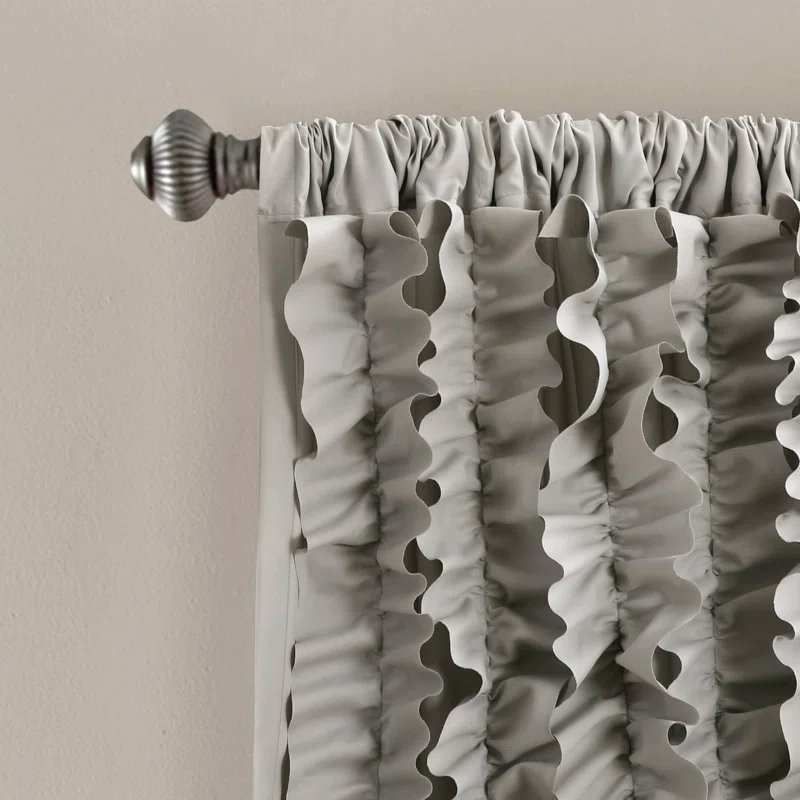 Lush Decor Belle Polyester Semi Sheer Curtain Single Panel