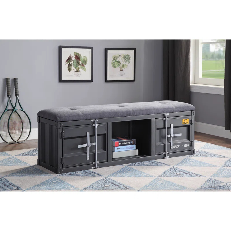 Acme Cargo Fabric Upholstered Storage Bench