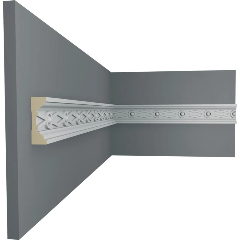 Ekena Millwork 1 1/2"H x 1/2"P x 94 1/2"L, (2" Repeat), Federal Chair Rail (Set of 8)