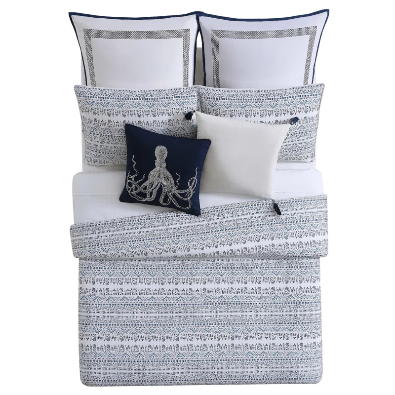 Oceanfront Resort Reef Coastal Cotton Abstract Comforter Set