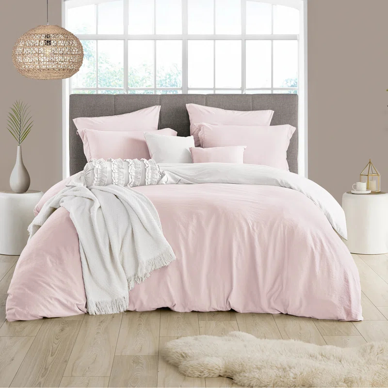 Swift Home Ultra Soft Reversible Crinkle Washed Microfiber Duvet Cover Set