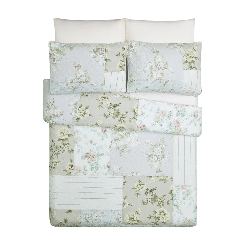 Modern Heirloom Claire Patchwork Printed Quilt Set