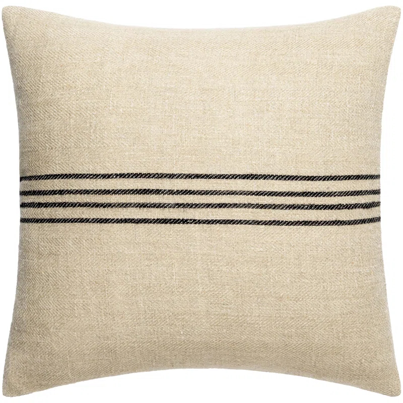 Becki Owens x Livabliss Brett Striped Linen Reversible Throw Pillow
