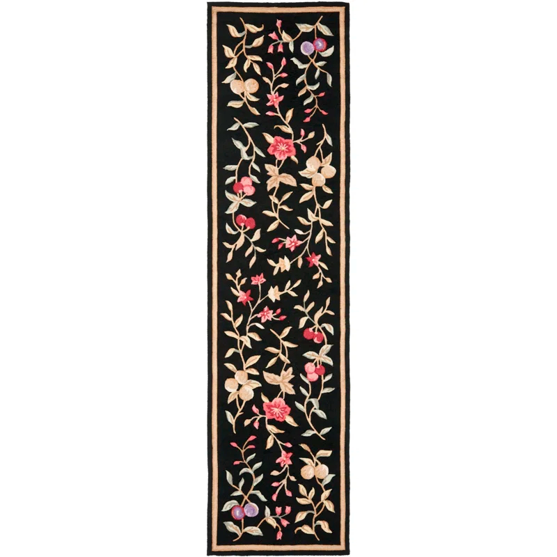Winston Porter Taran Easy Care Hand Hooked Performance Floral Rug
