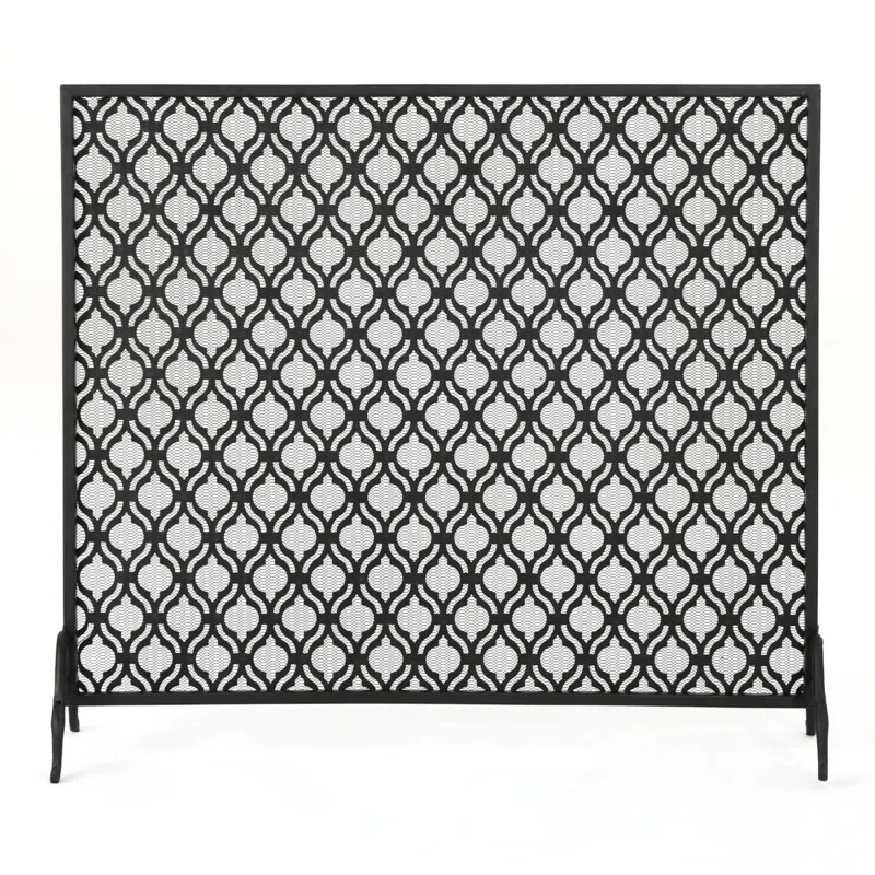 Fleur De Lis Living Tennison 1 Panel Iron Fireplace Screen