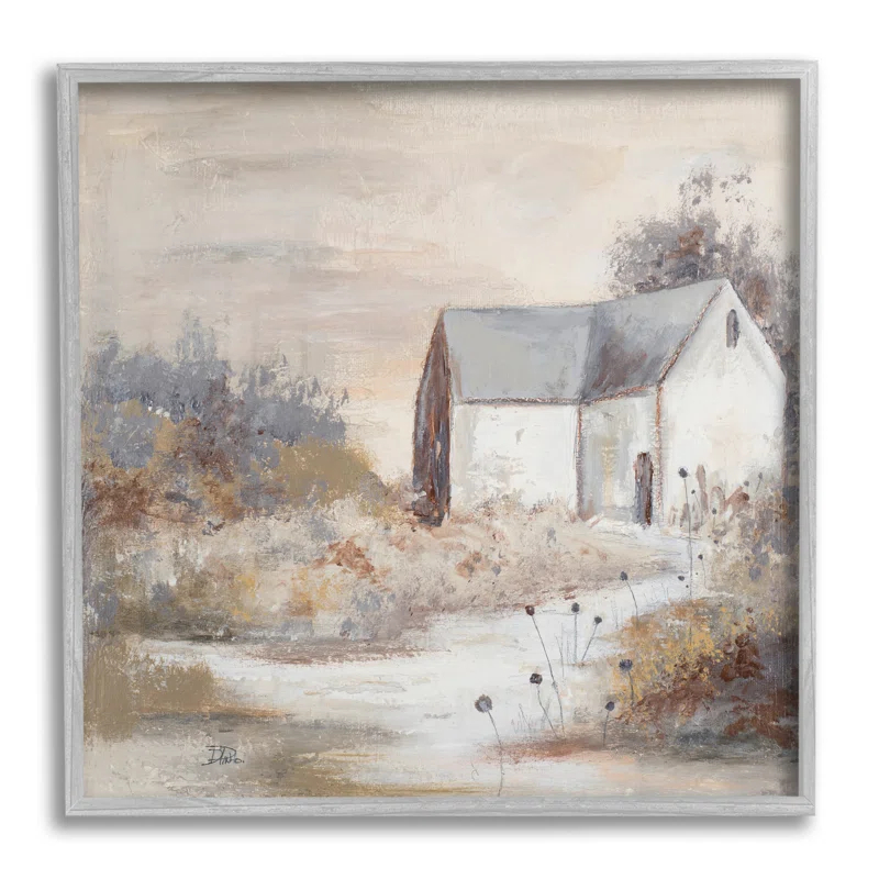 Stupell Industries " Country Cottage With Tall Grass Traditional Painting "