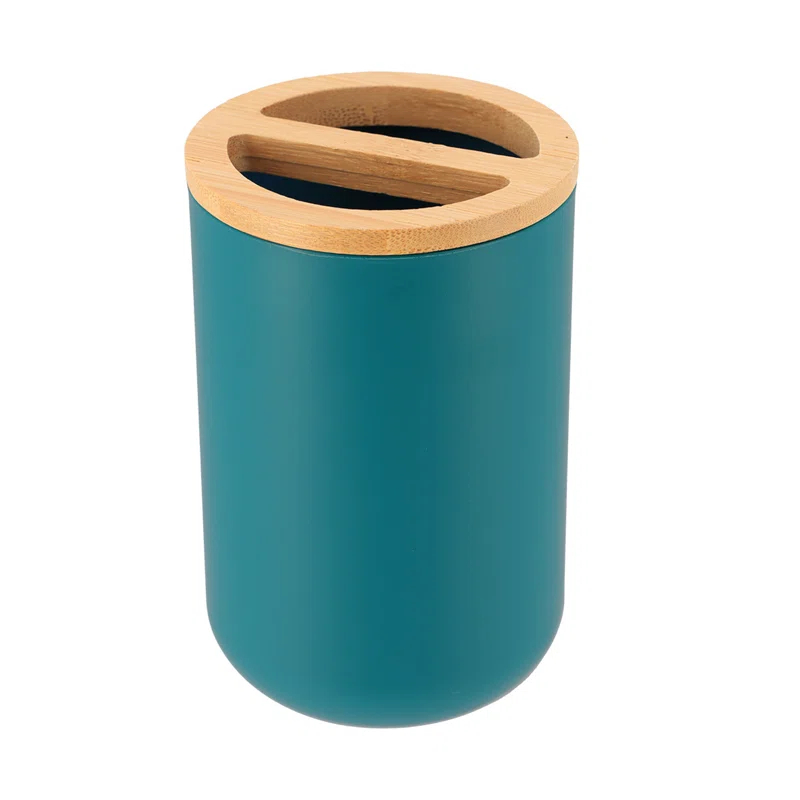 Evideco PADANG Toothbrush Holder & Toothpaste Holder with Bamboo Top