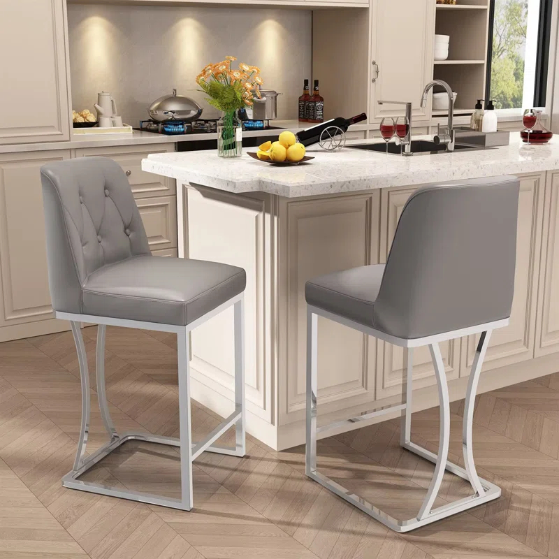 Mercer41 24" Counter Height Bar Stools with Back Kitchen Island Stools